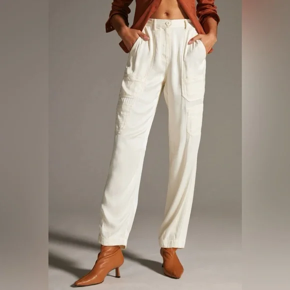 Anthropologie Cream Ankle Pants - Picture 1 of 9